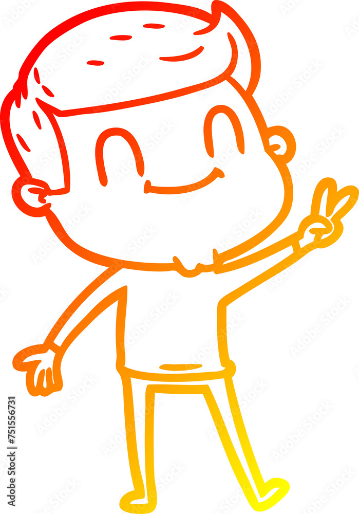 warm gradient line drawing cartoon friendly man warm gradient line drawing cartoon friendly man