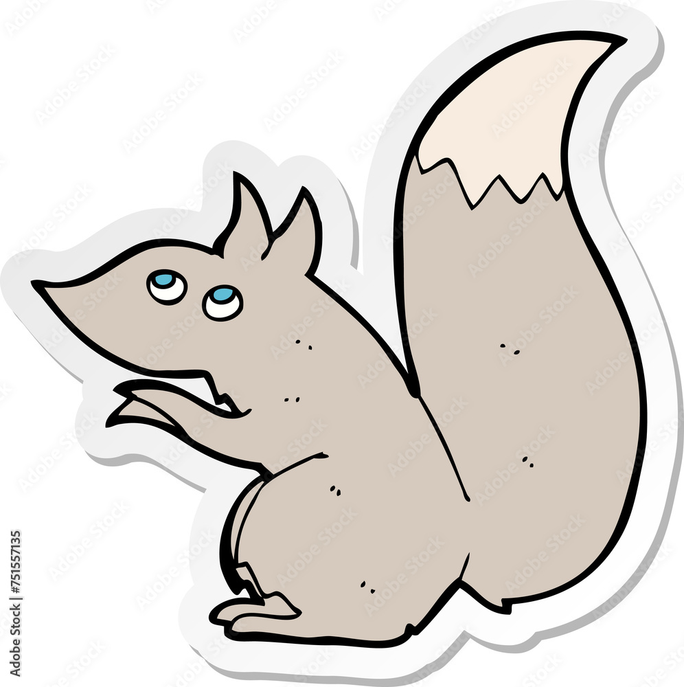 sticker of a cartoon squirrel