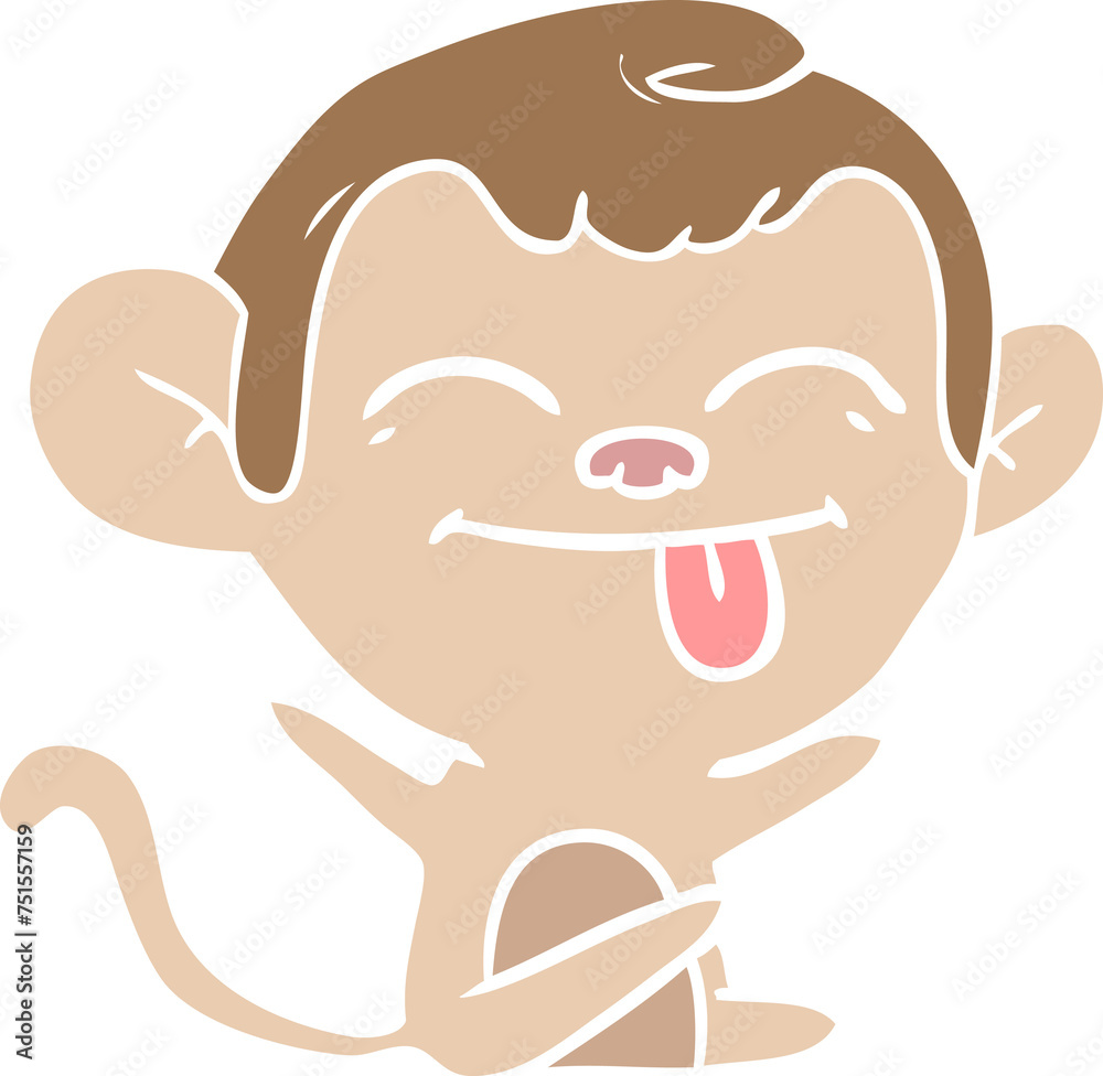 funny flat color style cartoon monkey funny flat color style cartoon monkey