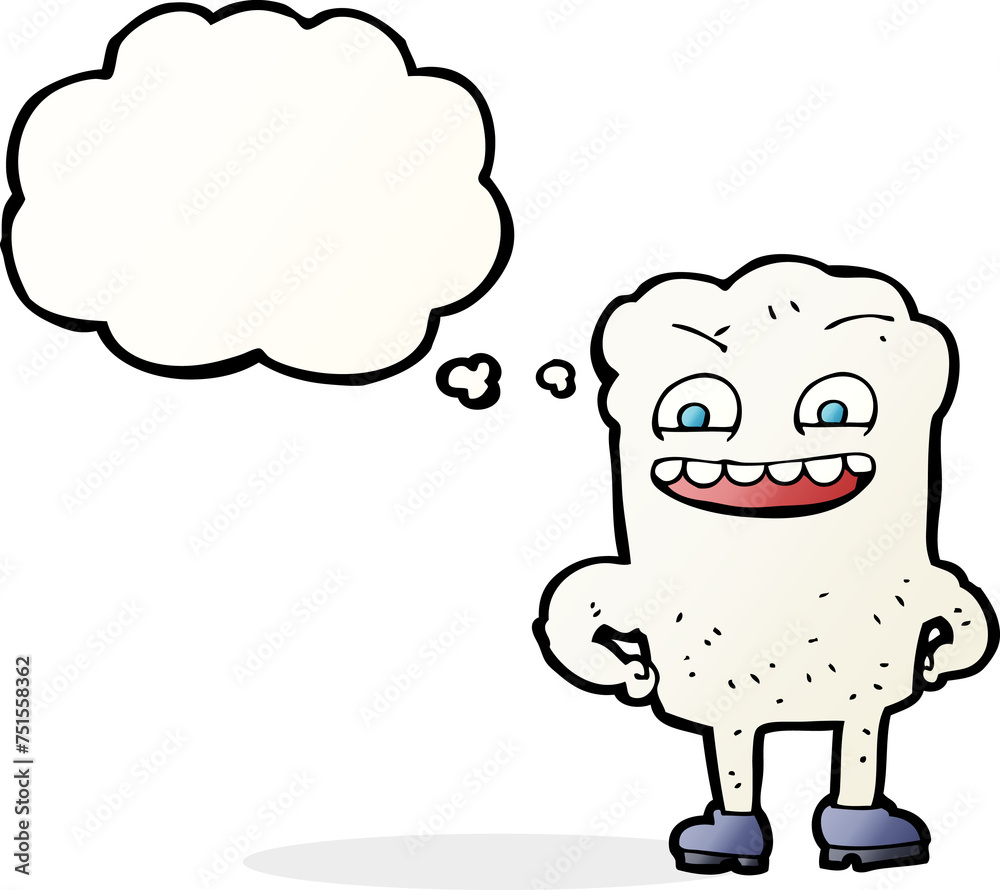 cartoon happy tooth with thought bubble cartoon happy tooth with thought bubble