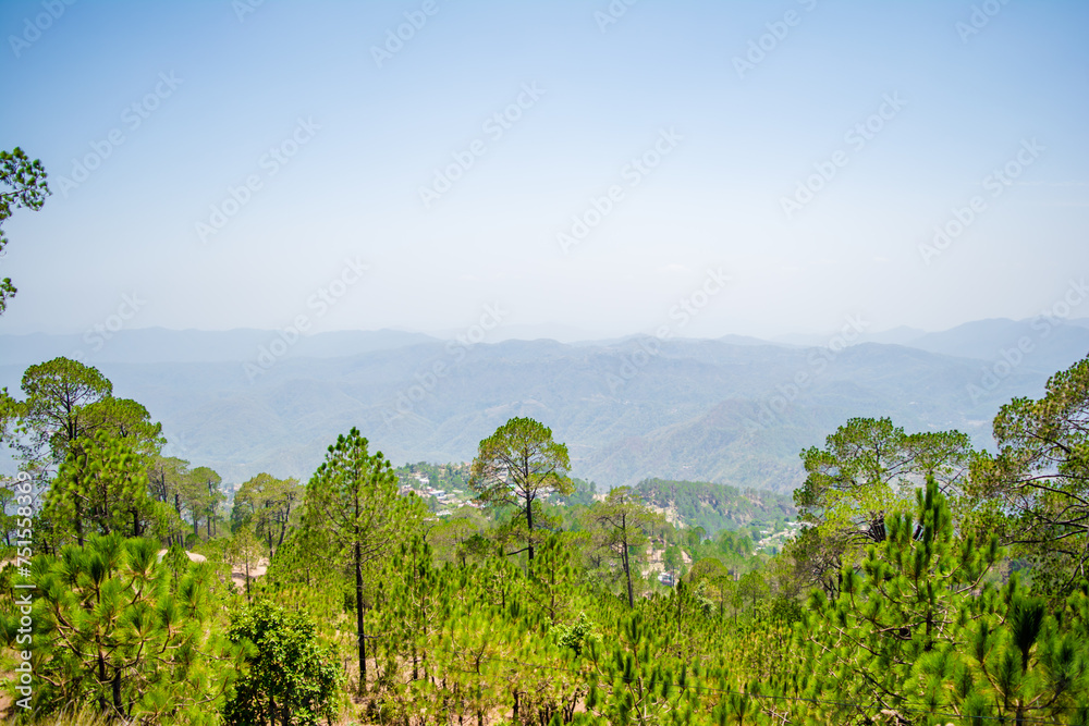 Beautiful Green Mountains and valleys of Lansdowne in the district of Garhwal, Uttarakhand. Lansdown Beautiful Hills. The beauty of nature on the hills of Uttrakhand.