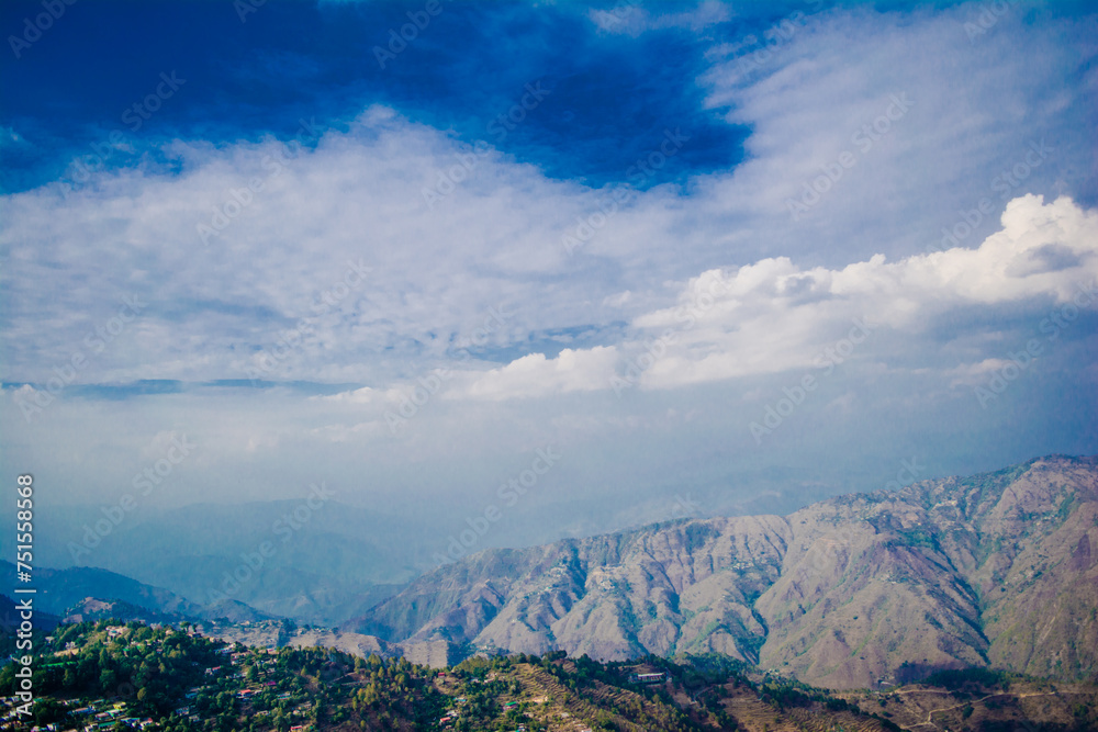 Beautiful Green Mountains and valleys of Lansdowne in the district of Garhwal, Uttarakhand. Lansdown Beautiful Hills. The beauty of nature on the hills of Uttrakhand.