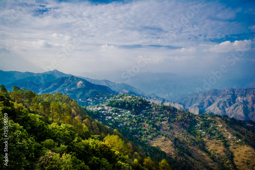 Beautiful Green Mountains and valleys of Lansdowne in the district of Garhwal, Uttarakhand. Lansdown Beautiful Hills. The beauty of nature on the hills of Uttrakhand. © H K Singh