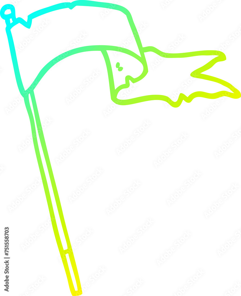 cold gradient line drawing cartoon waving white banner flag cold gradient line drawing cartoon waving white banner flag