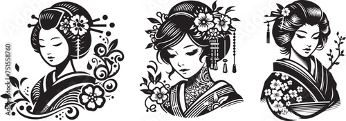 geisha, traditional japanese woman, music dancing and singing