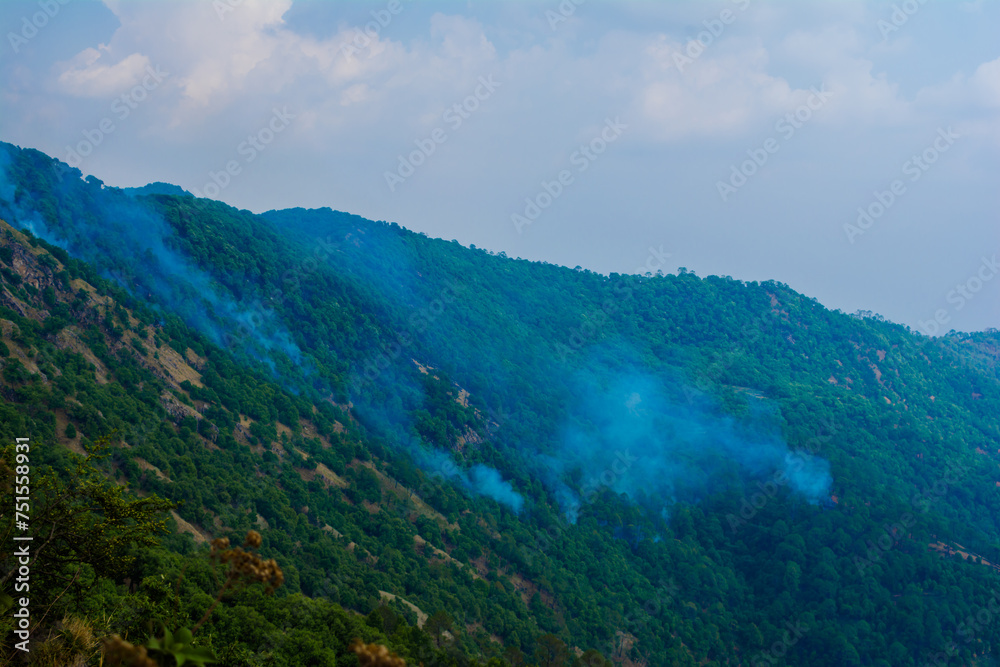 Beautiful Green Mountains and valleys of Lansdowne in the district of Garhwal, Uttarakhand. Lansdown Beautiful Hills. The beauty of nature on the hills of Uttrakhand.