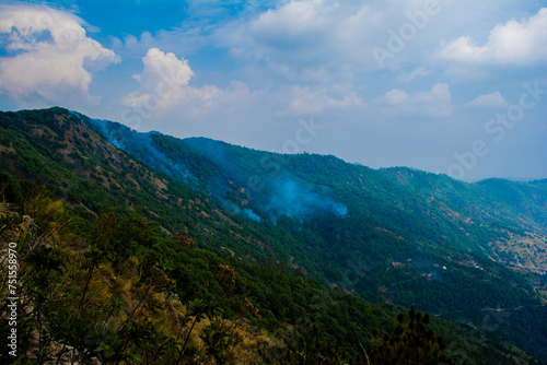 Beautiful Green Mountains and valleys of Lansdowne in the district of Garhwal, Uttarakhand. Lansdown Beautiful Hills. The beauty of nature on the hills of Uttrakhand.