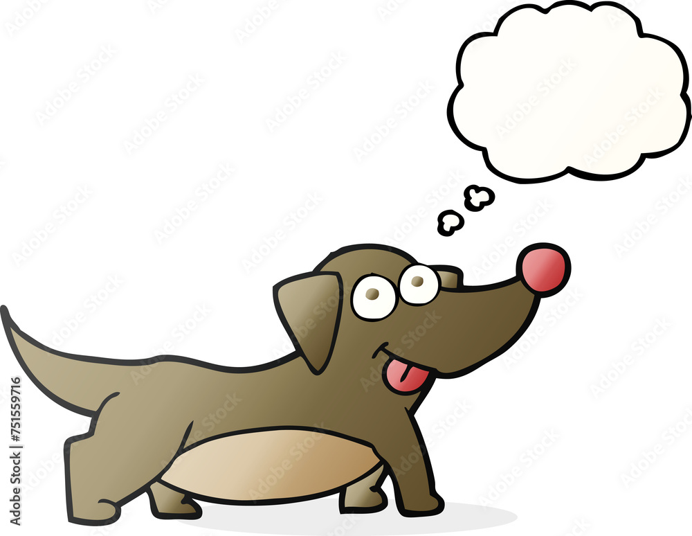 Fototapeta premium thought bubble cartoon happy little dog
