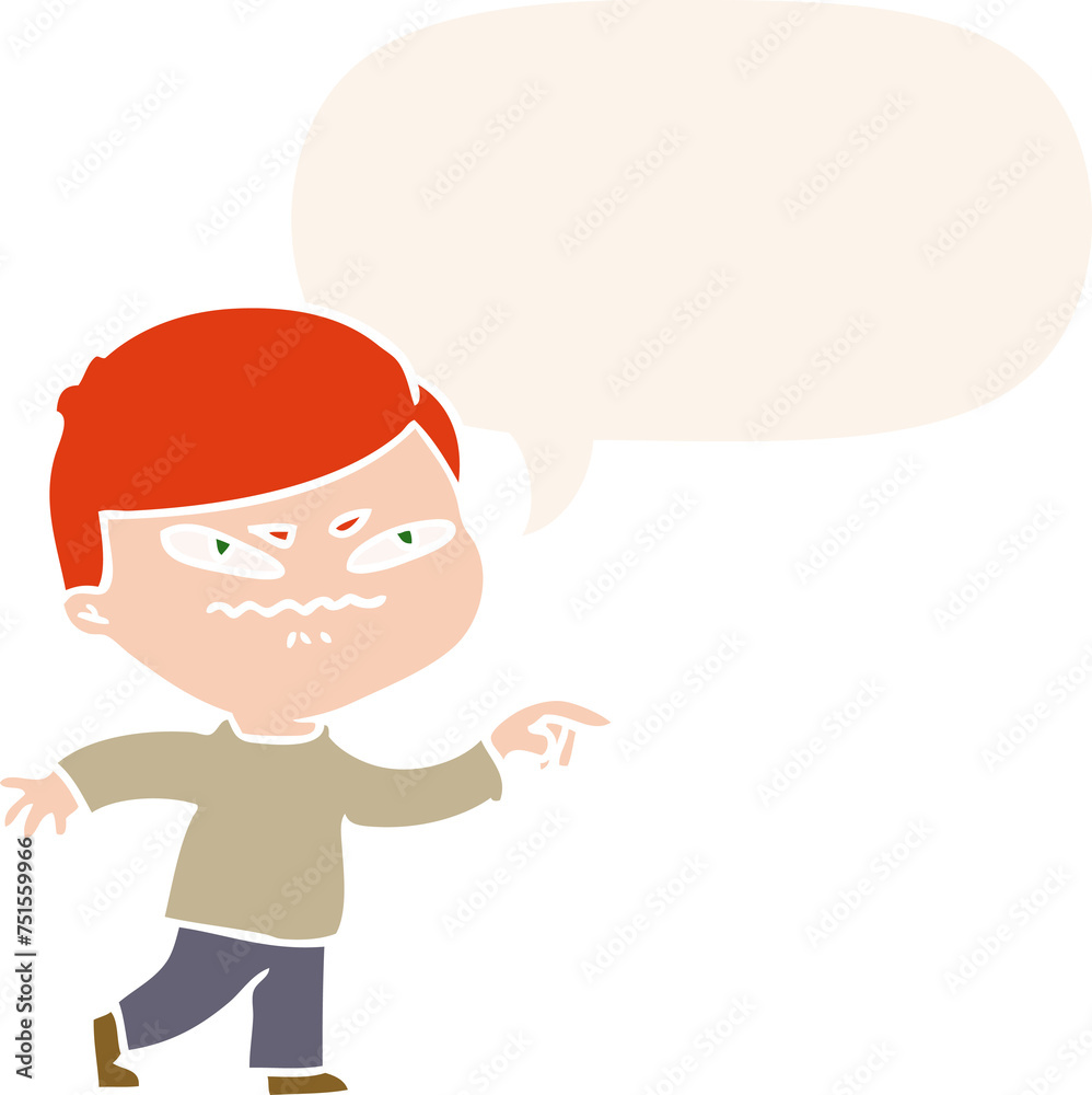 cartoon angry man pointing and speech bubble in retro style cartoon angry man pointing and speech bubble in retro style