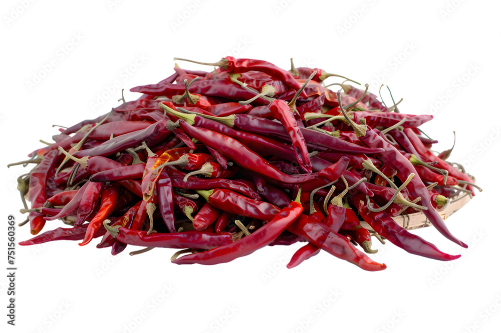 Sun-dried hot pepper. Dried red chili pepper isolated on transparent background Sun-dried hot pepper. Dried red chili pepper isolated on transparent background