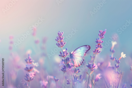Lavender  a pastel gradient background transitioning from baby blue to soft lavender.