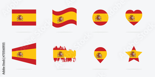 Flag of Spain. Spain flag vector icon set.