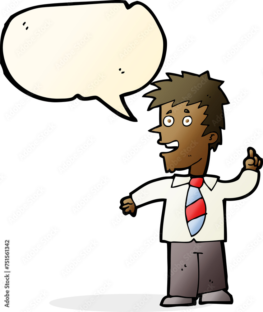 cartoon man with idea with speech bubble cartoon man with idea with speech bubble