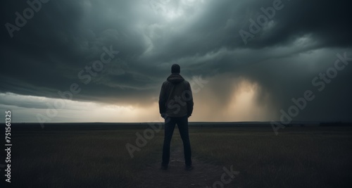  Standing alone in the face of nature's fury