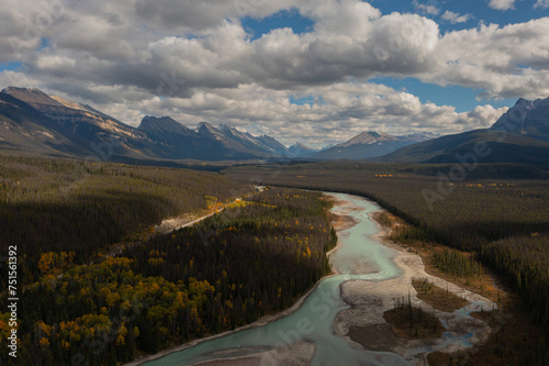Aerial view of the Athabasca River
