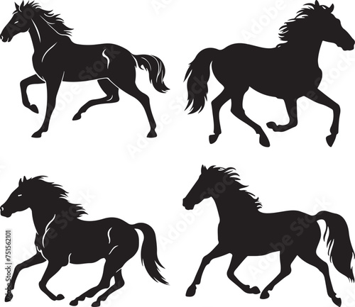 black horse silhouette vector illustration design