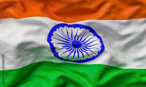 Waving flag of india closeup
