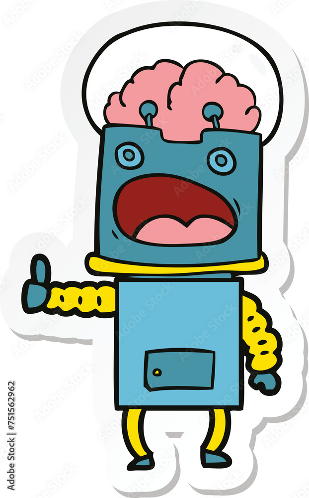 sticker of a cartoon robot