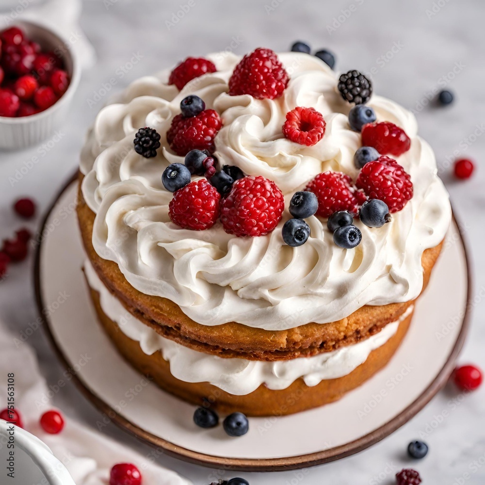 Cream cake with perfect whipped  - 1