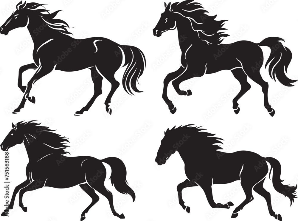 black horse silhouette vector illustration design black horse silhouette vector illustration design