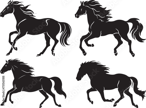 black horse silhouette vector illustration design © Creative Designer