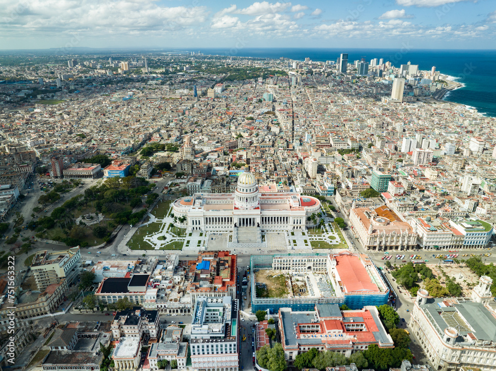 Aerial view: Havana city, Cuba