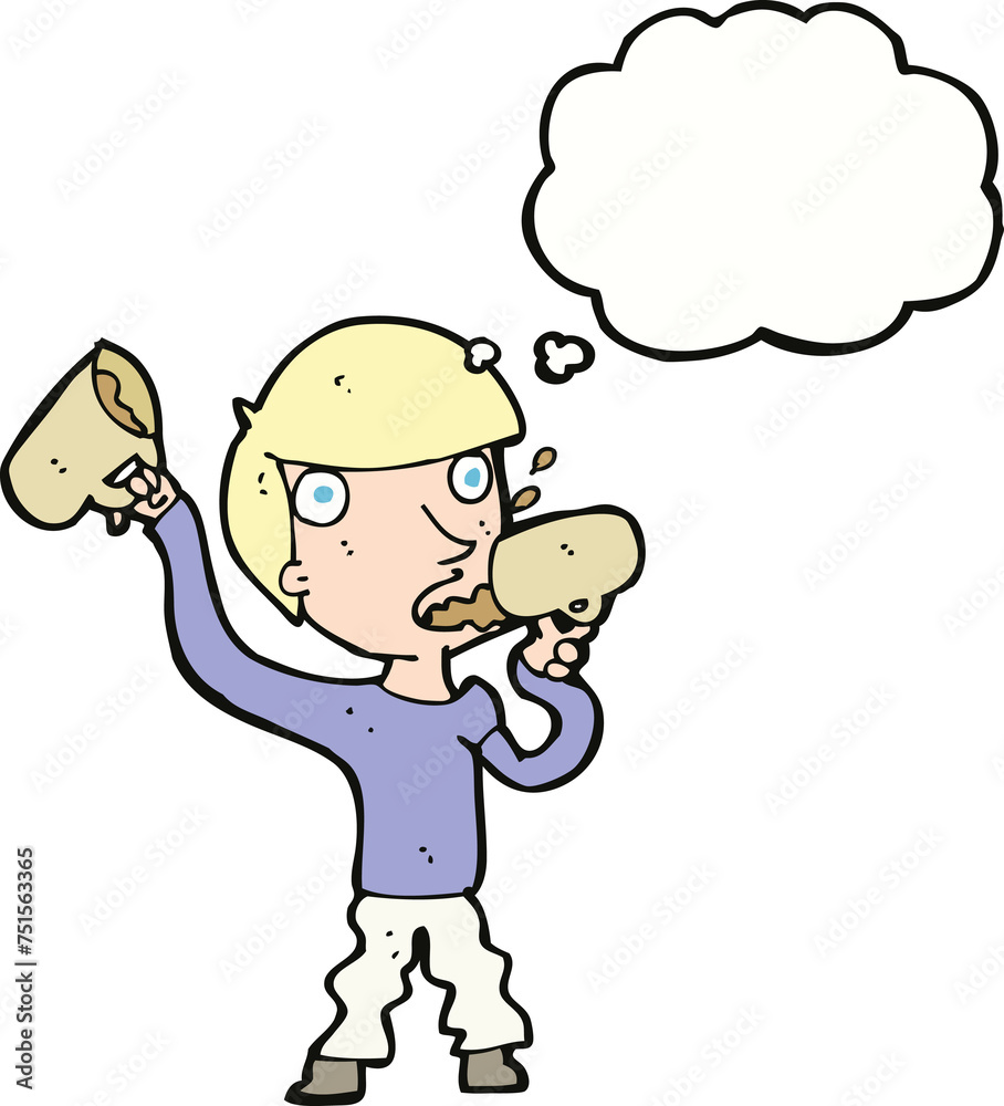 cartoon man drinking beer with thought bubble cartoon man drinking beer with thought bubble
