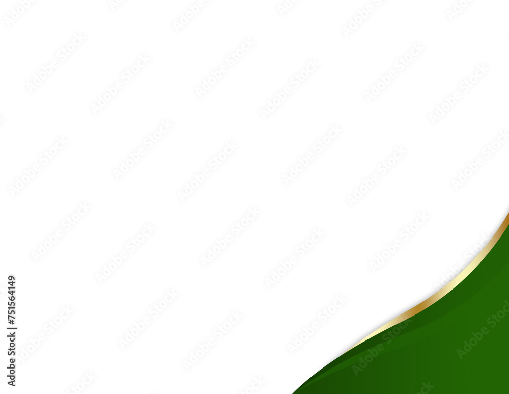 Elegant Green & Gold Side Wave Shape Transparent Frame Background Elegant Green & Gold Side Wave Shape Transparent Frame Background