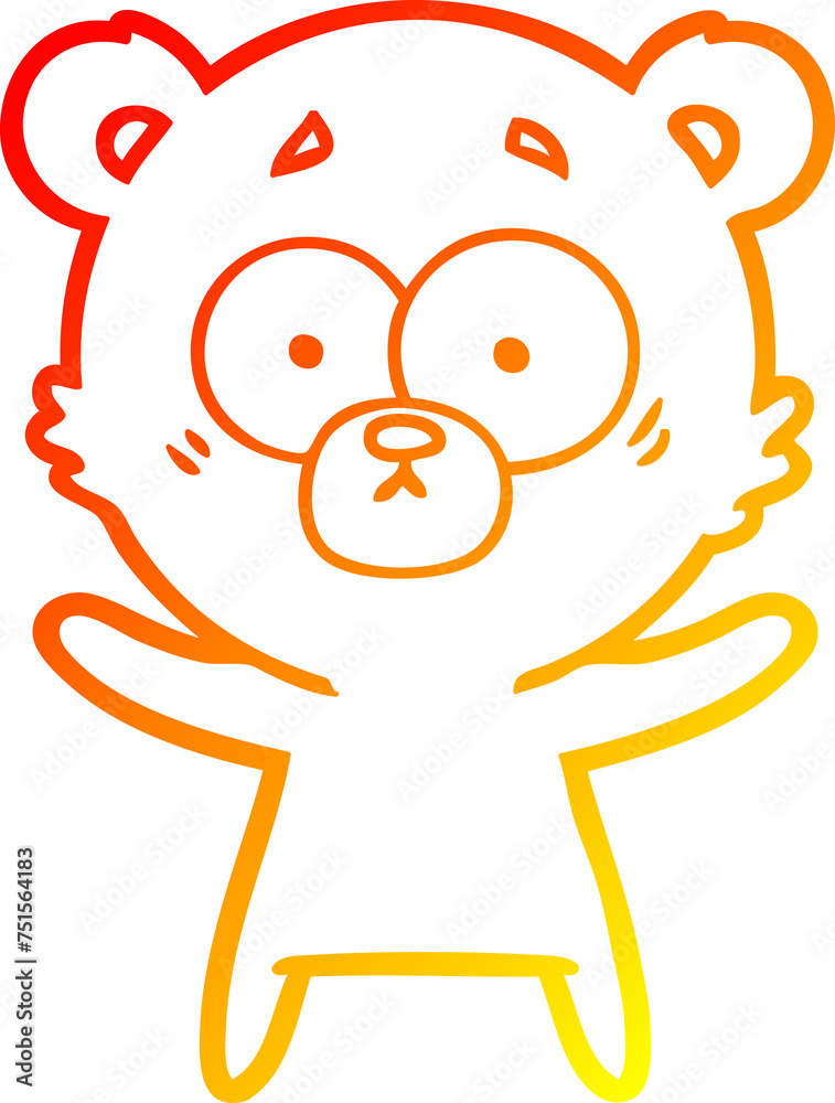 warm gradient line drawing surprised bear cartoon warm gradient line drawing surprised bear cartoon