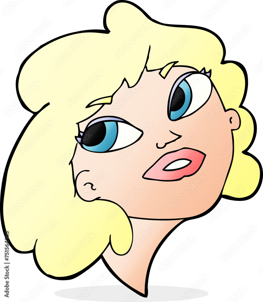 Obraz premium cartoon happy woman