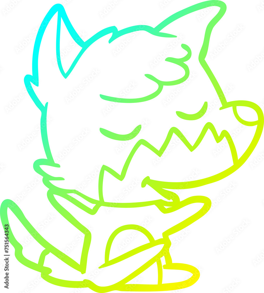 cold gradient line drawing friendly cartoon fox cold gradient line drawing friendly cartoon fox