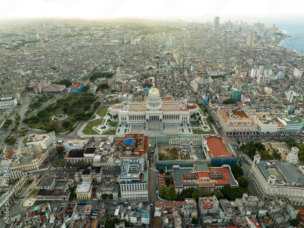 Aerial view: Havana city, Cuba