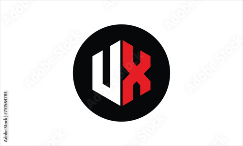 UX initial letter polygon icon gaming logo design vector template. batman logo, sports logo, monogram, falcon, war game, symbol, playing logo, abstract, fighting, typography, icon, minimal, premier 