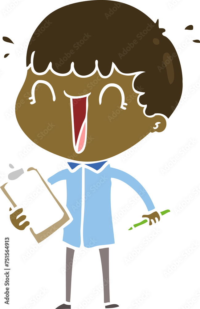 laughing flat color style cartoon man laughing flat color style cartoon man