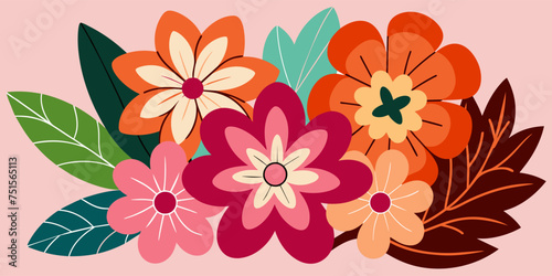 Floral vector in minimalist style  simple and elegant design