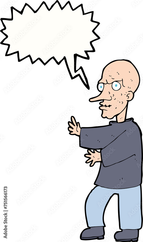 cartoon mean looking man with speech bubble cartoon mean looking man with speech bubble