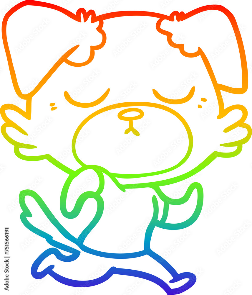 rainbow gradient line drawing cute cartoon dog rainbow gradient line drawing cute cartoon dog