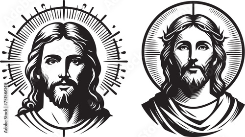 lord and savior, jesus christ in black vector laser cutting engraving