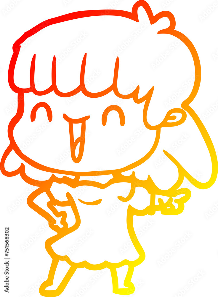 warm gradient line drawing cartoon woman warm gradient line drawing cartoon woman