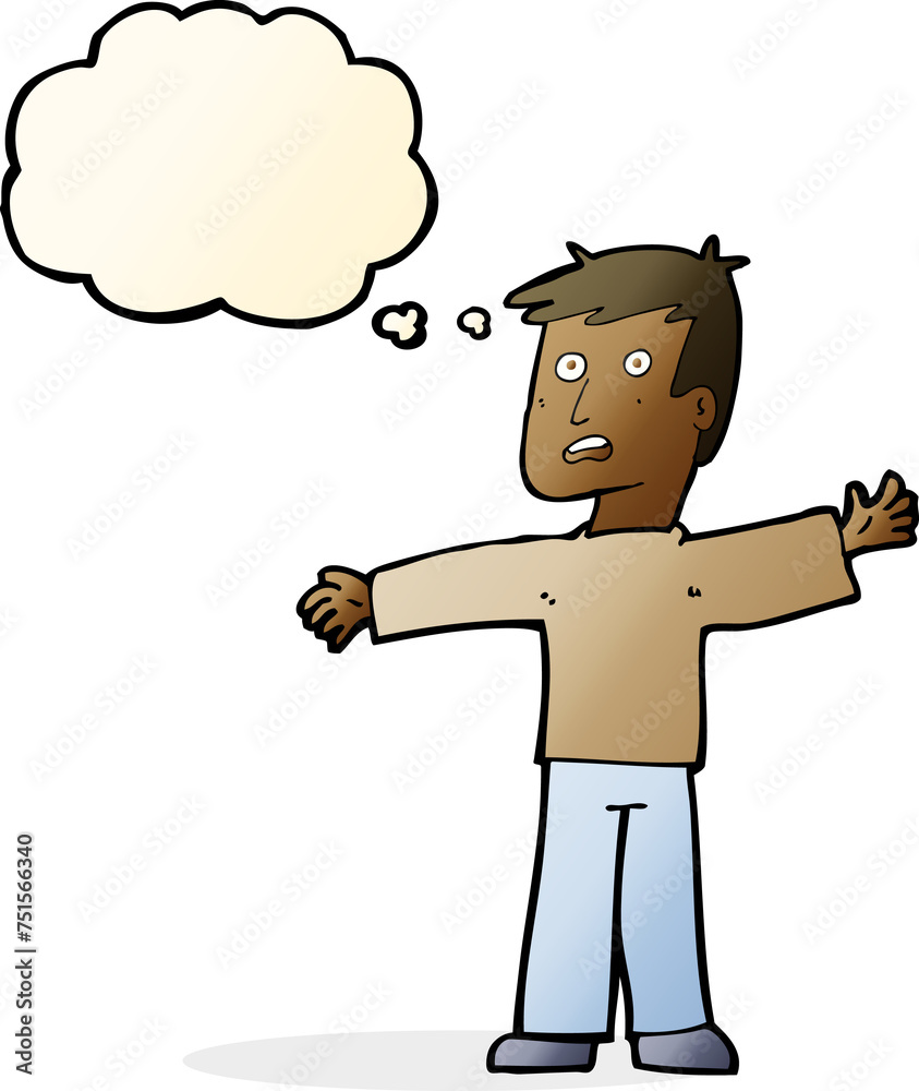 cartoon surprised man with thought bubble cartoon surprised man with thought bubble