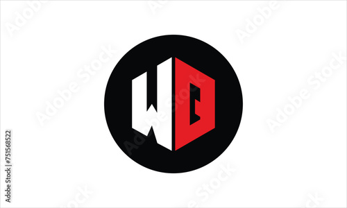 WQ initial letter polygon icon gaming logo design vector template. batman logo, sports logo, monogram, falcon, war game, symbol, playing logo, abstract, fighting, typography, icon, minimal, premier 