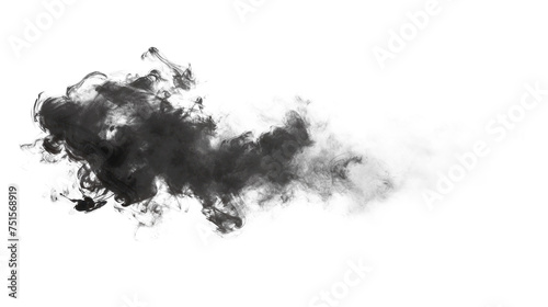 A dark, swirling cloud of smoke that is almost as tall as the sky Isolated on transparent background, PNG
