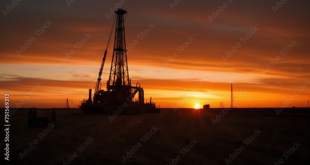  Sunset over a construction site