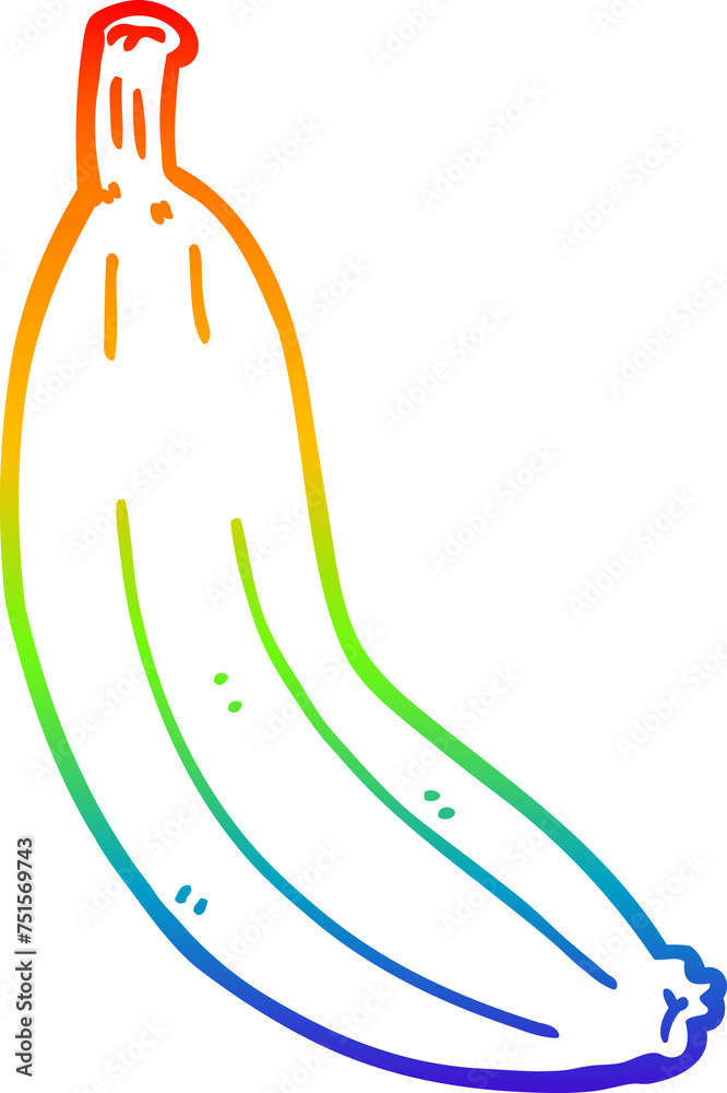 rainbow gradient line drawing cartoon banana rainbow gradient line drawing cartoon banana