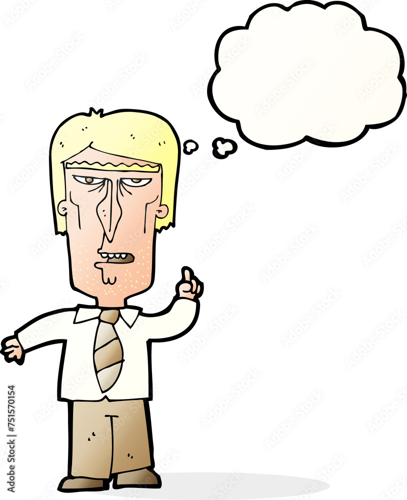 cartoon grumpy boss with thought bubble cartoon grumpy boss with thought bubble