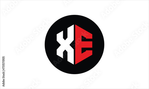 XE initial letter polygon icon gaming logo design vector template. batman logo, sports logo, monogram, falcon, war game, symbol, playing logo, abstract, fighting, typography, icon, minimal, premier 