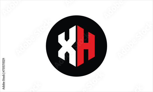 XH initial letter polygon icon gaming logo design vector template. batman logo, sports logo, monogram, falcon, war game, symbol, playing logo, abstract, fighting, typography, icon, minimal, premier 