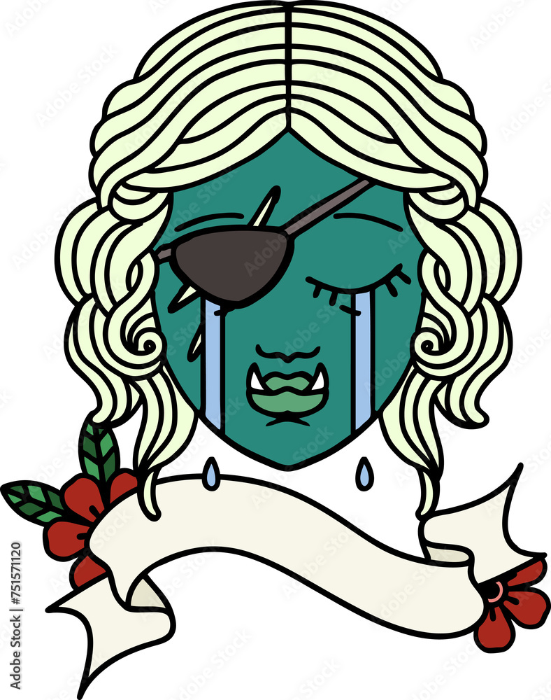 crying orc rogue character face illustration crying orc rogue character face illustration