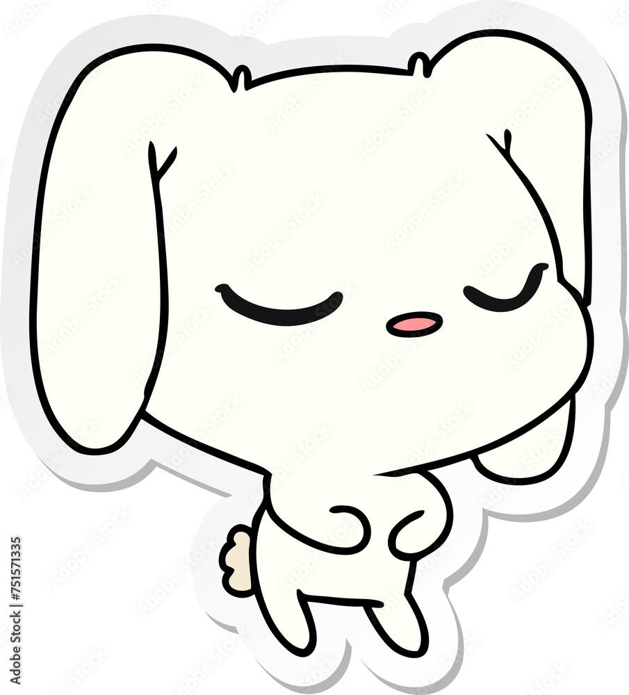 sticker cartoon of cute kawaii bunny