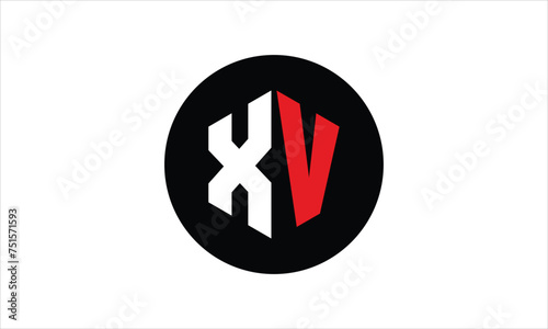 XV initial letter polygon icon gaming logo design vector template. batman logo, sports logo, monogram, falcon, war game, symbol, playing logo, abstract, fighting, typography, icon, minimal, premier 
